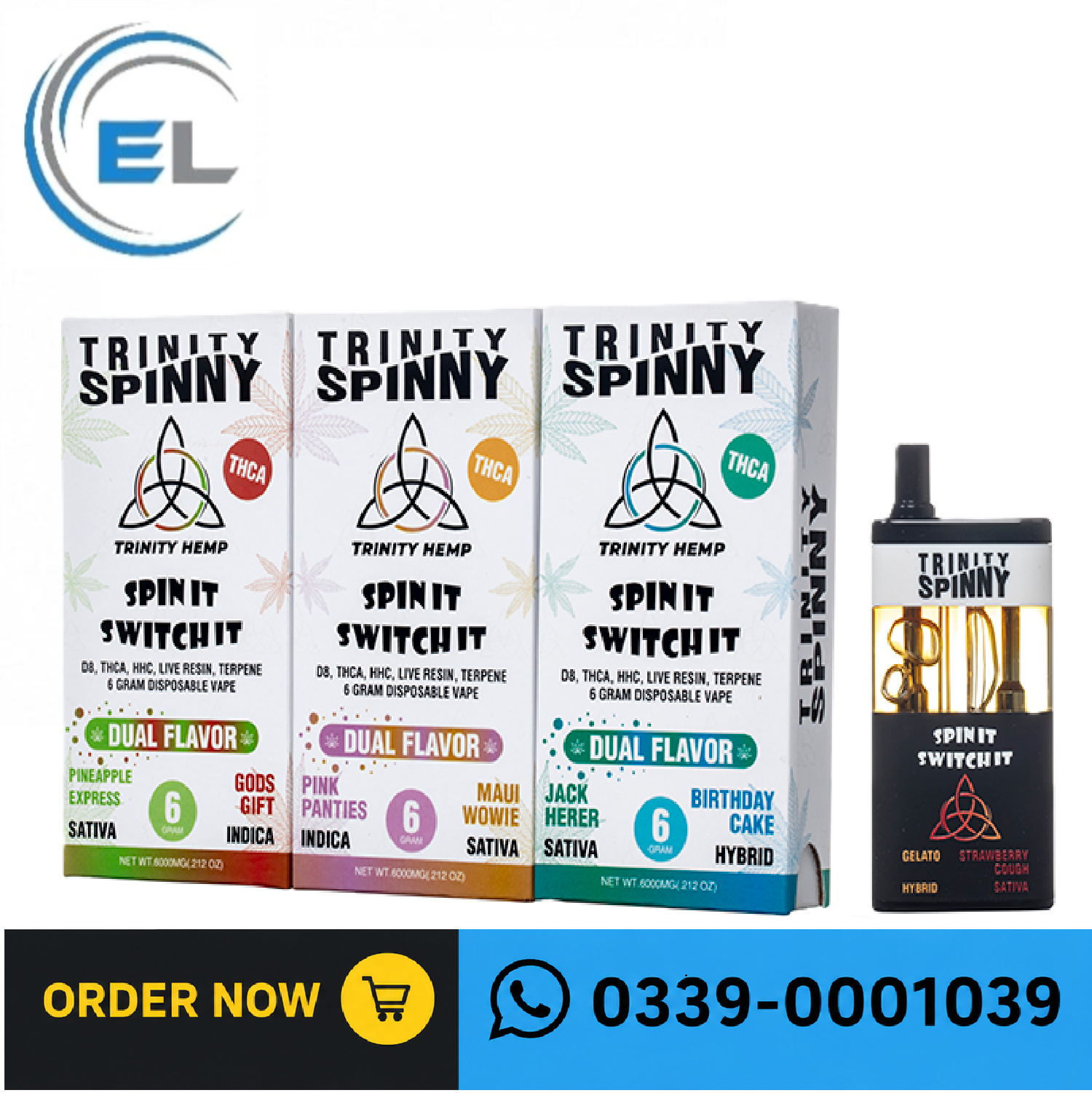 Trinity Spinny 6gm THCP Dual Flavor In Lahore
