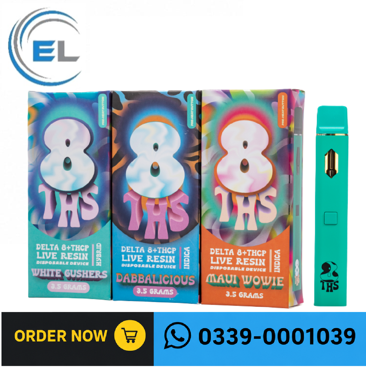 3.5 Gram Delta 8 THC Disposable Vape ~ Various Strains In Pakistan