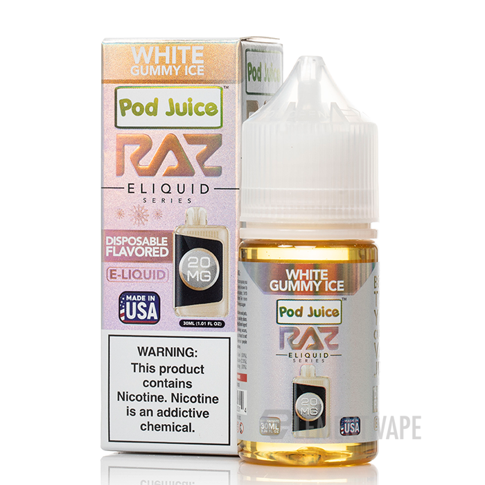 White Gummy Ice - Pod Juice Salts x RAZ E-Liquid - 30mL