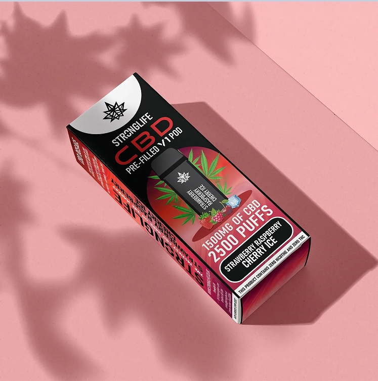 Strawberry Raspberry Cherry Ice CBD Vape Pod Starter Kit In Pakistan - Image 2
