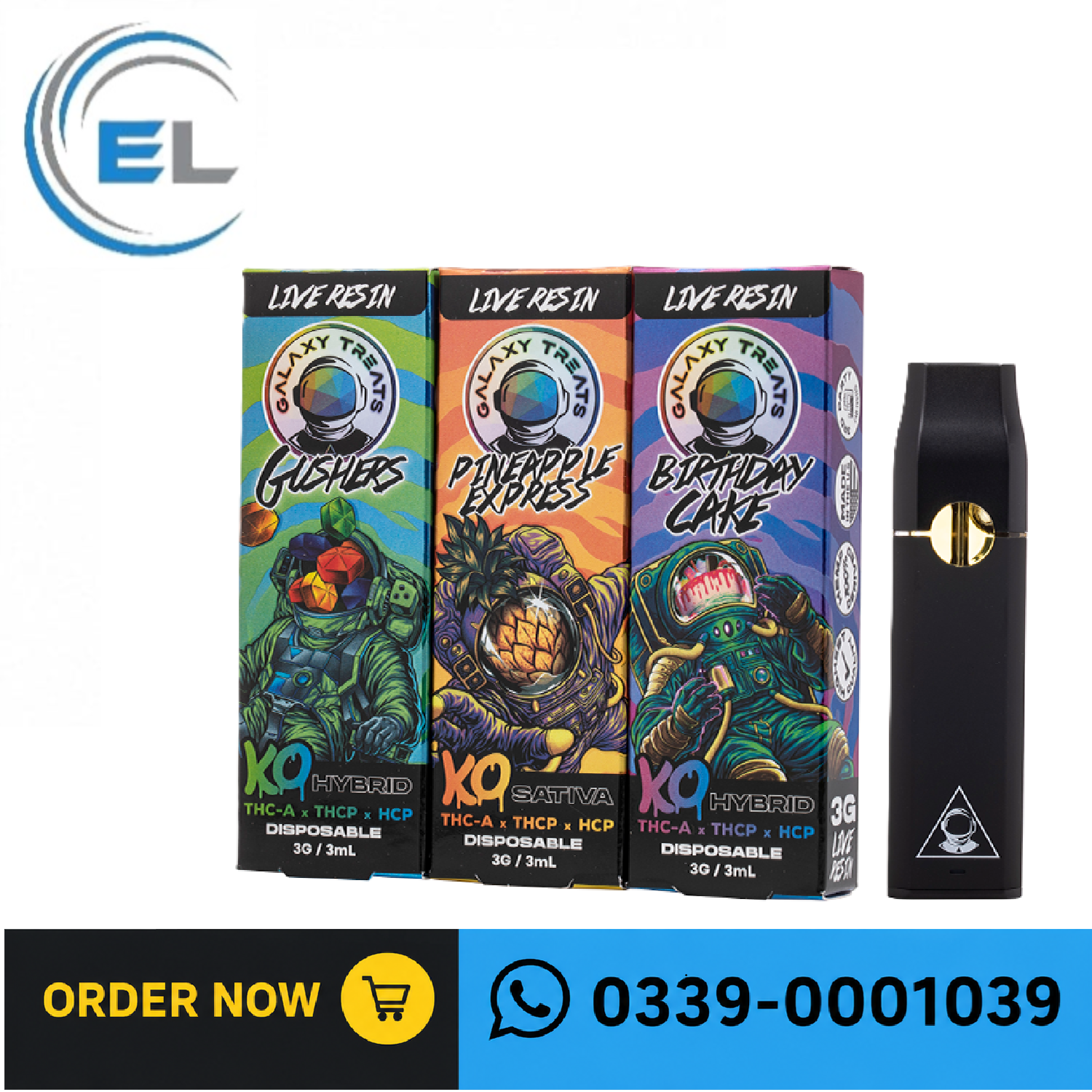 Galaxy Treats KO Blend Live Resin Disposable 3G In Pakistan
