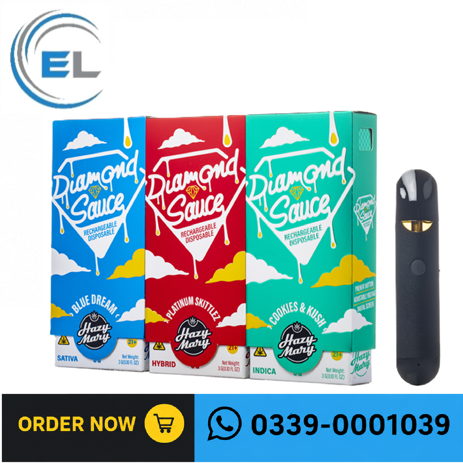 Hazy Mary Diamond Sauce Disposable 3G In Pakistan
