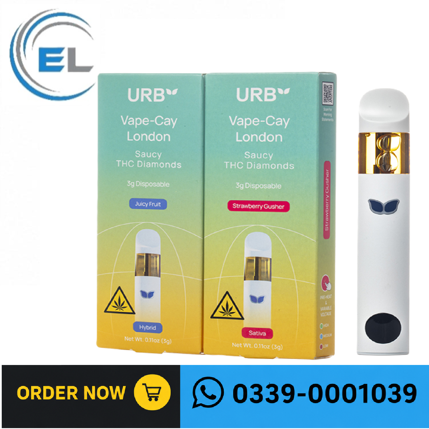 URB Vape-Cay London Saucy Diamonds Disposable 3G In Pakistan