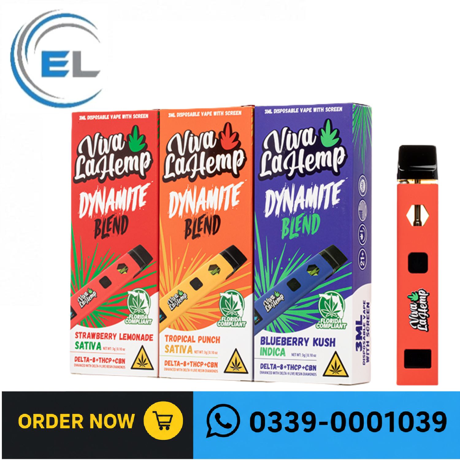 Viva La Hemp CBN Dynamite Blend Disposable 3G In Pakistan