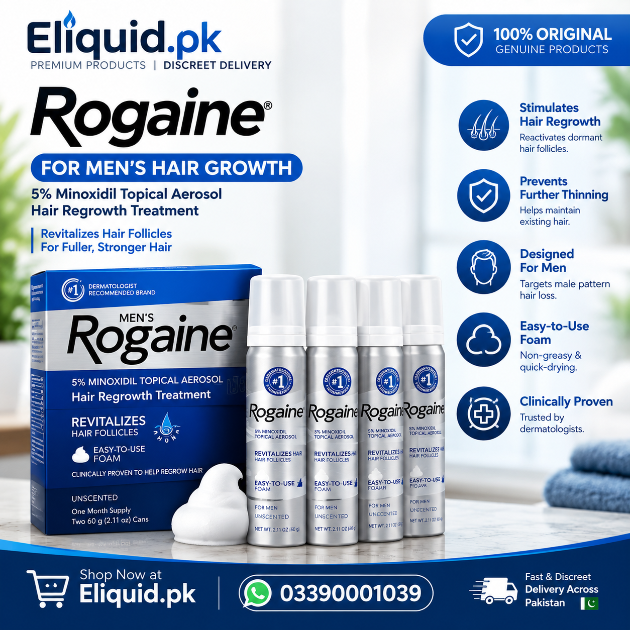 Rogaine Minoxidil For Men's Hair Growth In Pakistan